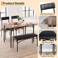 thumbnail image 4 of 4Pcs Dining Set for 4 with Table, 2 Chairs & Upholstered Bench, Rectangular Wood Kitchen Table for Small Spaces, Apartments & Breakfast Nook, 4 of 9
