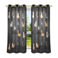 thumbnail image 6 of Yayeee Window Curtains Light Filtering 63"x52" Grommet Panel Pair Home Living Room Decor, Pixel Cat, 6 of 7