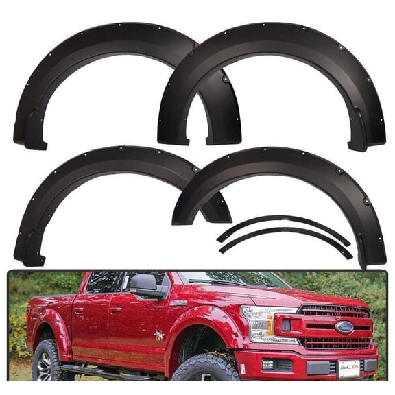 Suitable for Pocket Rivet Style Fender Flares for 2015-2017 Ford F-150 Styleside Pickup - Enhance Your Truck’s Look