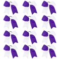 thumbnail image 1 of 12PCS 8" Two Toned Large Cheer Hair Bows Ponytail Holder Handmade, 1 of 5