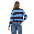 thumbnail image 4 of Forever 21 Women's Blue & Brown Preppy Sweater, Rugby Stripe Design for Cozy Fall Layering, XL, 4 of 6