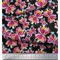 thumbnail image 3 of Soimoi Black Rayon Fabric Insect Watercolor Print Sewing Fabric BTY 56 Inch Wide, 3 of 3