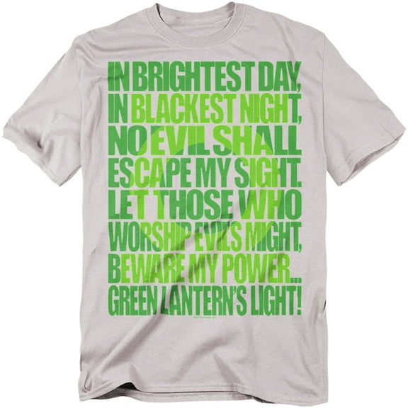 Green Lantern T-Shirt Green Lantern Oath Unisex Graphic Tee For Men & Women Silver