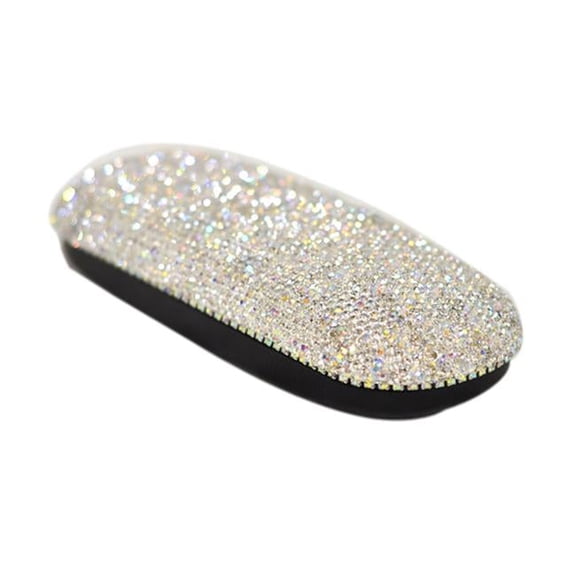 Panda Superstore 5.9 x 2 x 1.4 in. Sparkly Rhinestone Cute Handmade Hard Shell Glasses Box for Women, White