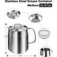 thumbnail image 2 of Multifunctional Oil Filter Pot,Bexikou 2L Stainless Steel Oil Filter Pot,Large Capacity Versatile Oil Filter Pot,Heavy Duty Bacon Grease Container Oil Filter Tank for Kitchen Camping, 2 of 7