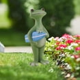 thumbnail image 1 of Estatua de rana en miniatura para jardín, figura sonriente, escultura de resina de animal, figurita de rana para amantes de la jardinería doméstica. tabla de surf azul, 1 of 8
