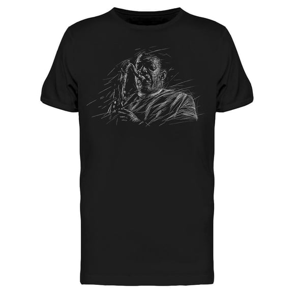 Jazz Saxophone Player Sketch Tee Men's -Image by Shutterstock