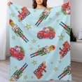 thumbnail image 2 of Christmas Nutcracker Tree Snowflake Blanket Fleece Cozy Warm Xmas Winter Retro Lightweight Throw Blanket for Couch Sofa Bed for Adults Kids Boys Teens Gift 50"x60", 2 of 6