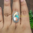 thumbnail image 5 of Orange Spiny Oyster Turquoise 925 Sterling Silver Handmade Boho Stacking Ring Gift Jewelry, 5 of 5