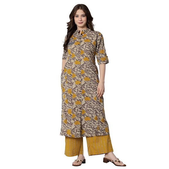 rytras Women Kurta with Palazzo Pant Set - Indian Ethnic Traditional Wear Kurta Set