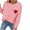 Hot Pink, variant on ZQUUVOU Women's Hearted Printed Pullover Tops Long Sleeve Round Neck Casual Blouse for Fall Winter Layering Outfits Hot Pink