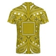 thumbnail image 5 of Paisley Bandana Pattern Yellow Men Zipper T-shirt Summer Casual Short Sleeve T-shirt Top, 5 of 7