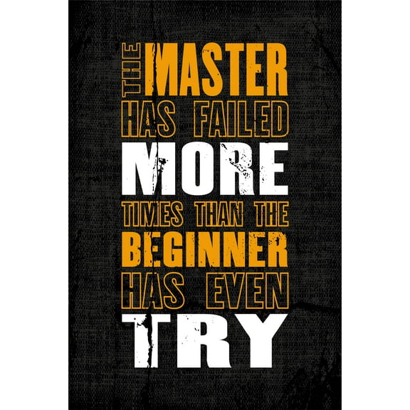 Ezposterprints Motivational Inspirational Posters for Home Office School Classroom Kidsroom - Motivational Quotes Poster Printing - Wall Art Print - 'MASTER-BEGINNER' - 12X18 inches