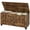 Rustic Brown, variant on Yiwa Storage Chest, 39.4" Wooden Storage Bench with 4 Wheels & 2 Safety Hinges, Supports 350 Lbs, Round Corner, U-Shape Cutout, for Entryway, Living Room