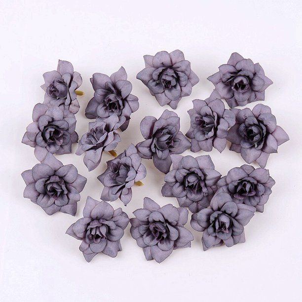 Flor Artificial de 4,5 cm para decoración, cabeza de rosa de seda para boda, hogar y Año Nuevo, guirnalda artesanal, caja de regalo para álbum de recortes, 10 unidades