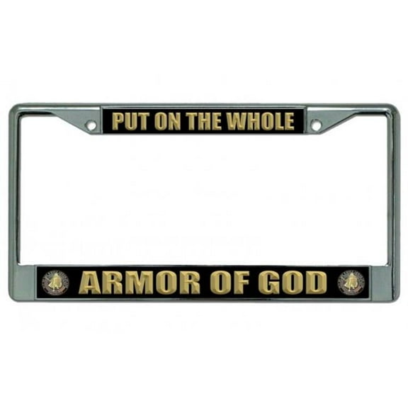 212 Main LPO4093 6 x 12 in. Armor of God Chrome License Plate Frame