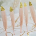 thumbnail image 2 of Efavormart 60 Pack Glitter Gold Tip Blush Real Turkey Feathers For Craft Party Decoration, 2 of 7