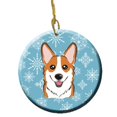 thumbnail image 1 of Snowflake Red Corgi Ornement en Céramique, 1 of 1