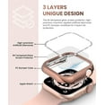 thumbnail image 4 of ALMNVO Bling Case with Tempered Glass Screen Protector for Apple Watch Case 40mm 38mm 44mm 42mm , All Round Full Protection Hard PC Cover Bumper Accessories for iWatch Series 3 6 5 4 SE 2, 4 of 9