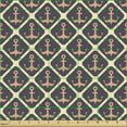 thumbnail image 2 of Anchor Fabric by the Yard, Marine Nautical Inside Vintage Style Diamond Shaped Frames Ocean Sea, Upholstery Fabric for Dining Chairs Home Decor Accents, Coral Cream Eggplant by Ambesonne, 2 of 5