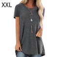 thumbnail image 1 of Sonducket Camisa de mujer con cuello y manga corta en color liso Prendas para la parte del cuerpo Gris XXL, 1 of 4