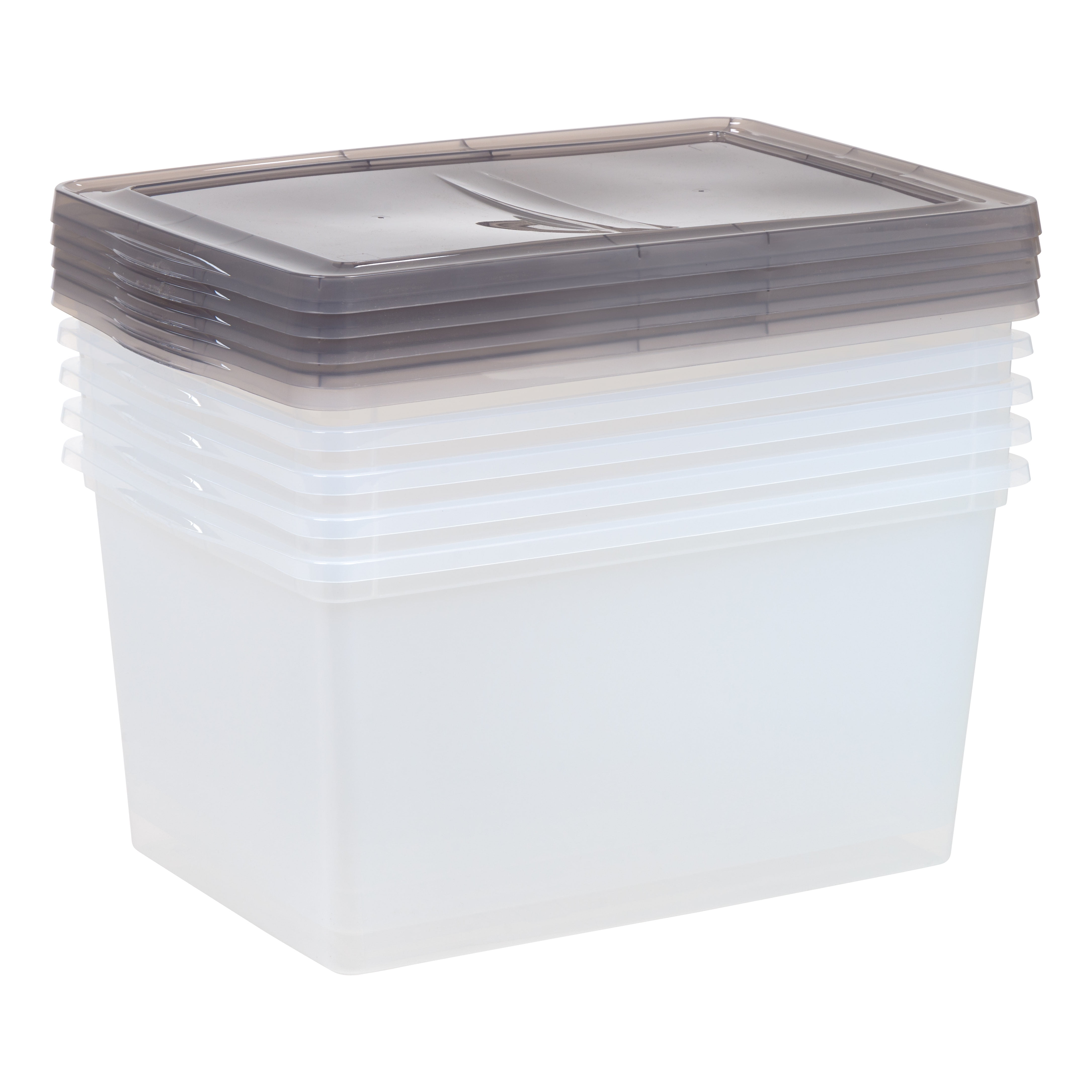 IRIS 58 Qt. Plastic Storage Bins with Lids, Stackable Storage Containers, Totes, 5 Pack