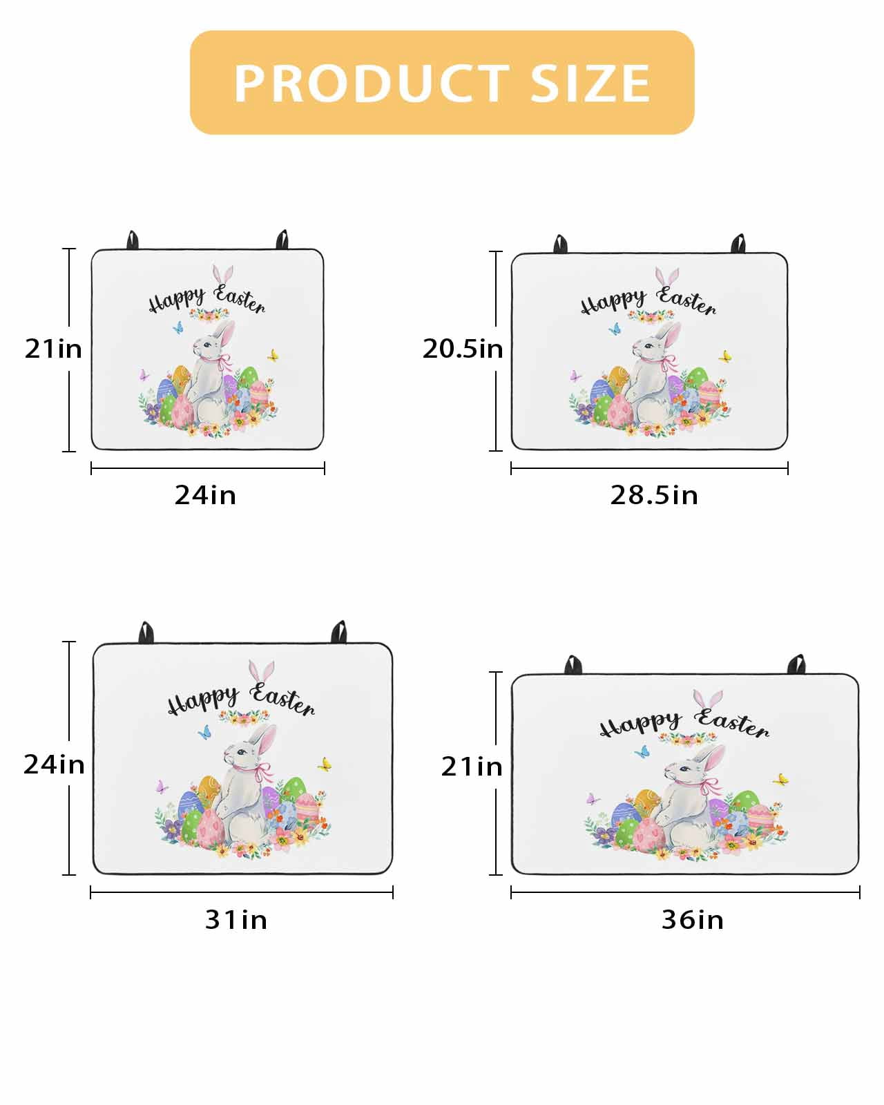 Large Induction Cooktop Protector Mat Easter Stove Top Covers for Electric Stove, Spring Watercolor Easter Eggs Bunny Flower Decorative Stove Burner Cover Mats, Glass Top Stove Cover