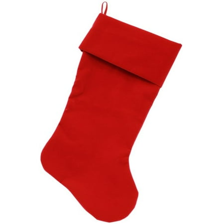 Plain Velvet 18 Inch Christmas Stocking Red Plain Velvet 18 Inch Christmas Stocking Red