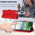 thumbnail image 5 of Leather For Apple iPhone 17e / 16e Case Orchids&Butterflies Embossed 5-card  Flip Wallet Leather Case With Card Holder Magnetic Closure Phone Cases Cover With Hand Strap,Red,For iPhone 17e / 16e, 5 of 9