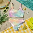 thumbnail image 6 of CCRFTGI Swimsuit for Kids Girls Size 6-7 2 Piece Set Swimming Bathing Suits Beach Vacation Stars Bikinis Summer Cute Girls Fashion Swimsuits Swimwear Green 7-8 Years, 6 of 9