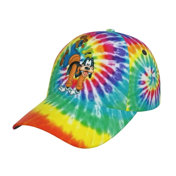 Unisex Goofy Cartoon Hang Colorful Tyedye Adjustable Sports Dad Hat Trucker Baseball Cap For Running Outdoor Travel