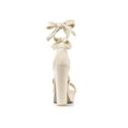 thumbnail image 3 of BLISSFUL STEP Women's Lace Up Platform Block Heel Sandals Beige (Size 6), 3 of 8