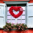 thumbnail image 5 of Valentine's Day Heart-Shaped Pom-Pom Flower Wreath - Indoor Home Decoration, Lightweight, Easy to Hang, Durable Wool Material, for Proposal, Kids' Room, 5 of 6