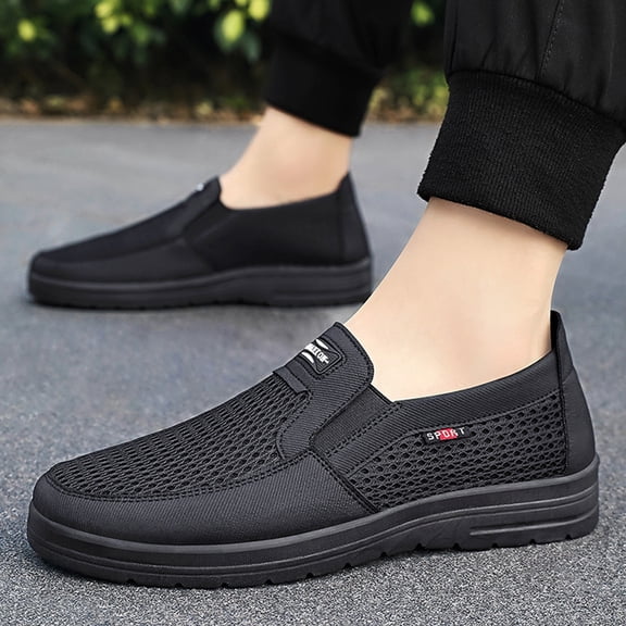 LWavelet Men's Slip on Walking Shoes Breathable Mesh Sneakers,Lightweight Casual Loafers, Comfortable Non-Slip Athletic Sport Shoes for Summer