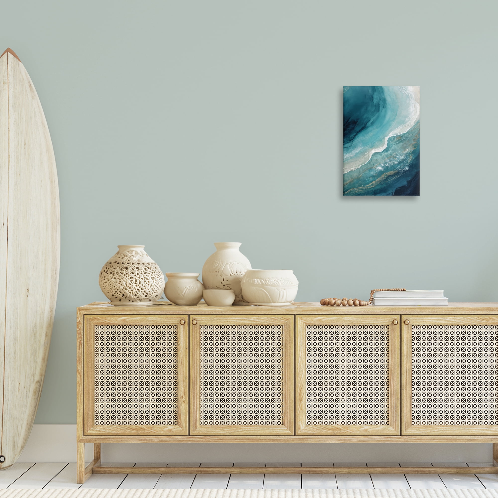 Stupell Industries Splashing Marine Currents Coastal Painting Gallery Wrapped Canvas Art Print Wall Art, 16 x 24