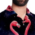 thumbnail image 5 of Starry Sky Flamingo Men's Short Sleeve Hawaiian Beach Shirts, Casual Printed Button Down Spread Collar Tops, Summer Unisex Style, 5 of 6