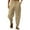 Khaki, variant on Afdoent Casual Pants For Men Fashion Casual Solid Color Breathable Pocket Elastic Pants Relaxed Fit