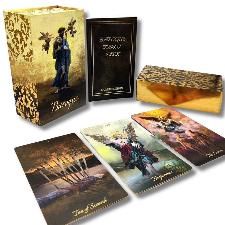 La Muci Baroque Gold Foil Tarot Deck Cards with Guide book for