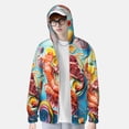 thumbnail image 2 of Daiia Surreal Seafood Extravaganza UPF 50+ Sun Protection Hoodie Jacket Lightweight Long Sleeve Sun Shirt for Women Men with Pocket Hiking Outdoor-XX-Large, 2 of 7