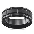 thumbnail image 3 of Wedding Rings For Men. 8mm Black Brick Pattern Tungsten Wedding Band, 3 of 5