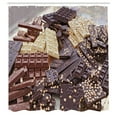 thumbnail image 3 of Ambesonne Chocolate Shower Curtain, Assorted Chocolate Bars, 69"Wx84"L, Dark Brown Brown Ivory, 3 of 5