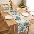 thumbnail image 3 of Blue Tulip Table Runner - 72 Inch Long, Kitchen Dining Table Runner Dresser Scarves, Vintage Flowers Butterfly Plants Beige Rustic Farmhouse Decor for Coffee Tables Wedding Party Banquet, 3 of 8