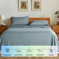 thumbnail image 6 of SONORO KATE Bed Sheets Set, 1800 Series Microfiber Deep Pocket 4 Pieces Luxury Soft Sheet Set, Queen, Gray Blue, 6 of 7