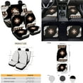 thumbnail image 4 of Yuyamidu Aztec Western Car Front Rear Seat Covers Geometric Car Floor Mats Steering Wheel Cover Seatbelt Cushion Handbrake Cover Shift Gear Knob Cover Cup Holders, 15 Piece, 4 of 6