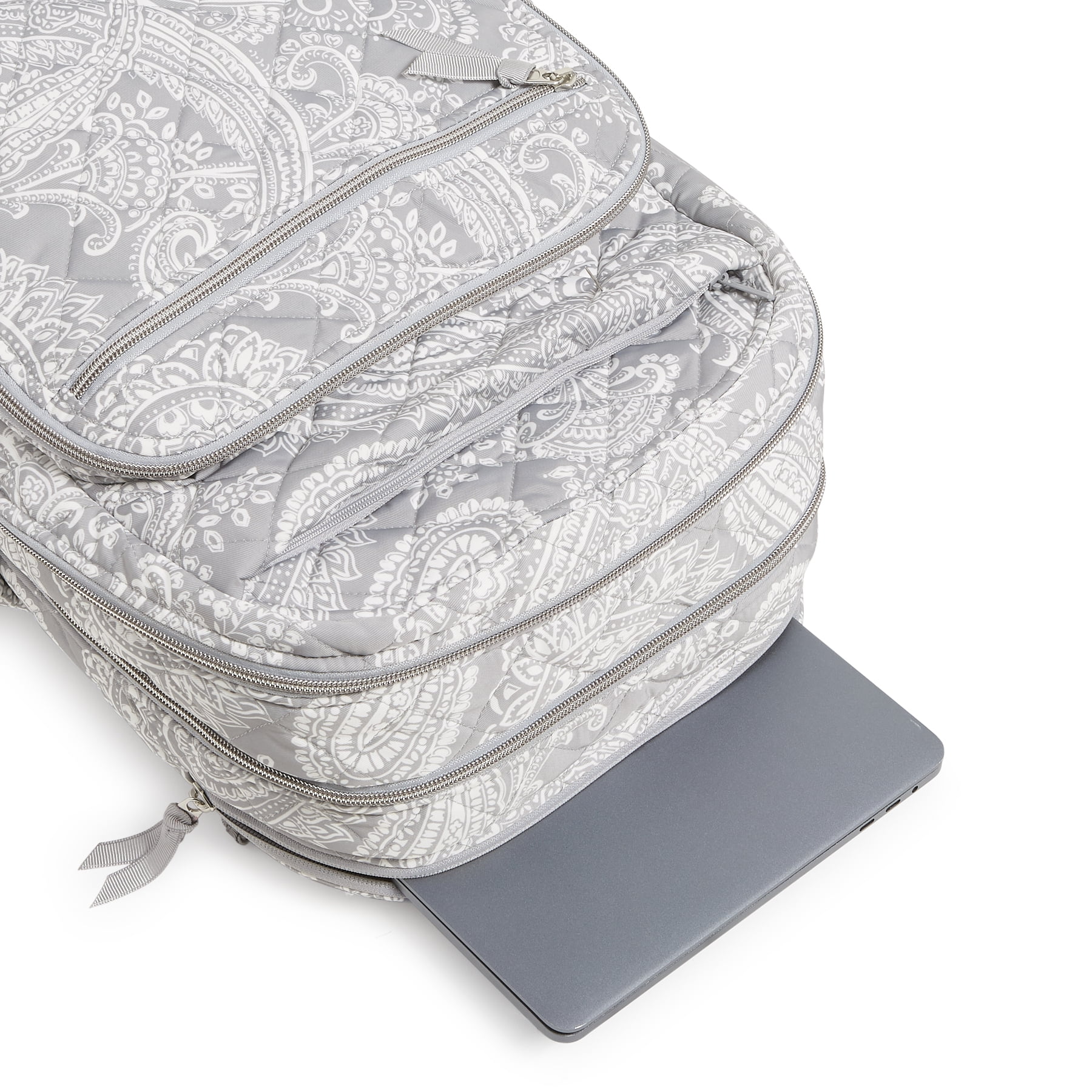 Vera Bradley Women's Performance Twill XL Campus Backpack Cloud Gray Paisley