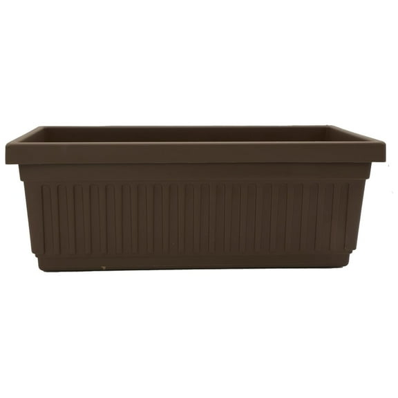The HC Companies 18-Inch Venetian Window Planter Box with Drain Plug, Chocolate