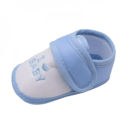 

1Pair First Walkers New Fashion Prewalker Sneakers Infant Boy Girl Letter Print Casual Shoes Baby Shoes Kids Toddler Shoes Blue 7-12 Months