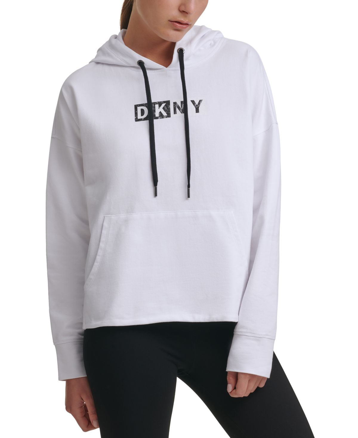 Womens Sweatshirt White Dkny Hoodie DKNY Womens Sport Logo Hooded