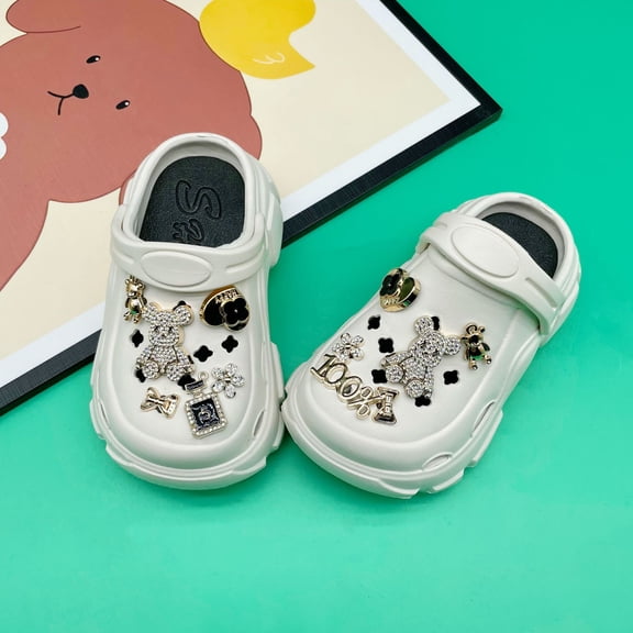 Kids Cute Clogs Cartoon Garden Shoes Boys Girls Slides Slippers Indoor Outdoor Children Water Shower Beach Pool Sandals
