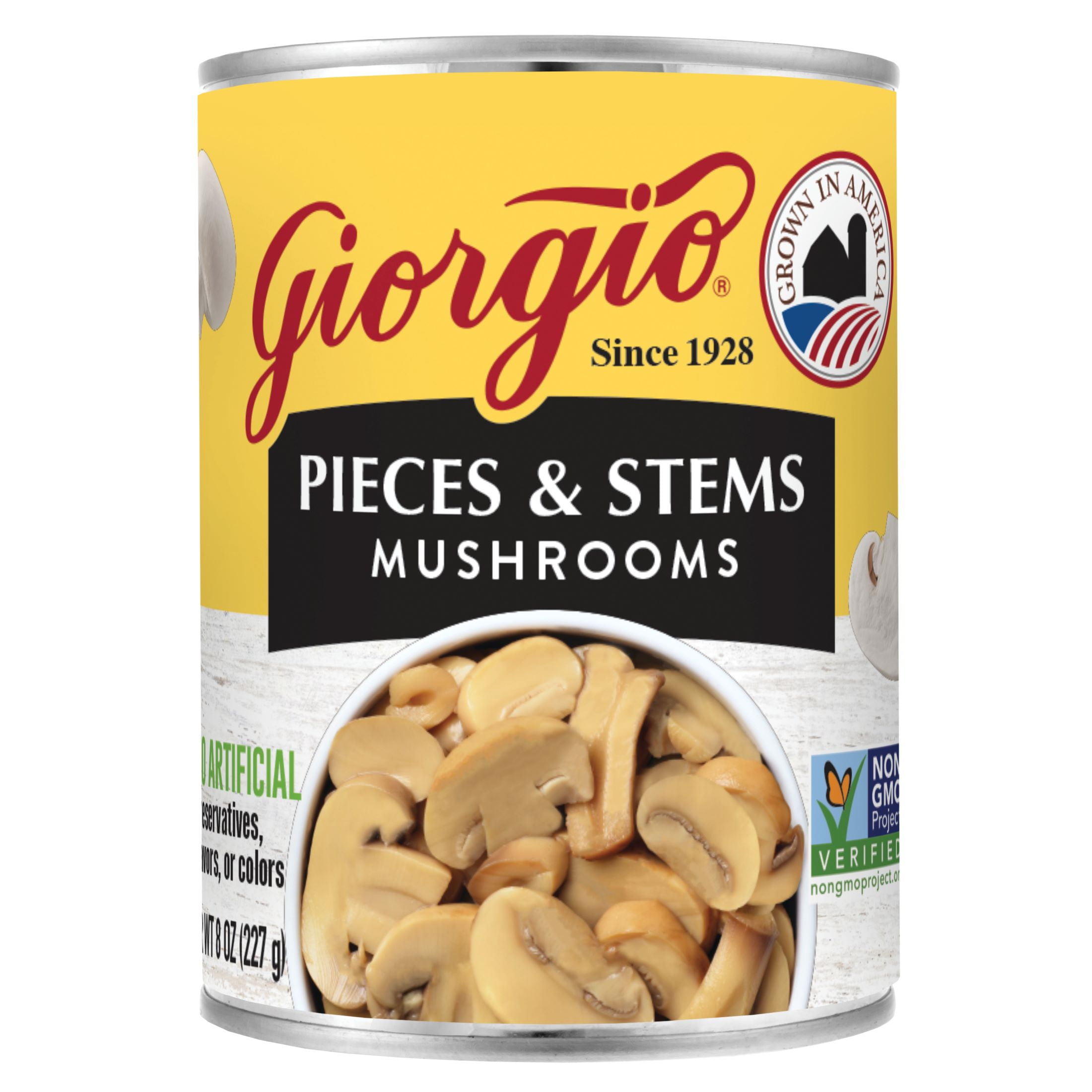 Giorgio Canned Pieces and Stems Mushrooms, 8 oz Can, Pack of 12